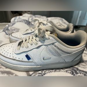 White Baseball-Stitched Nike Court Vision